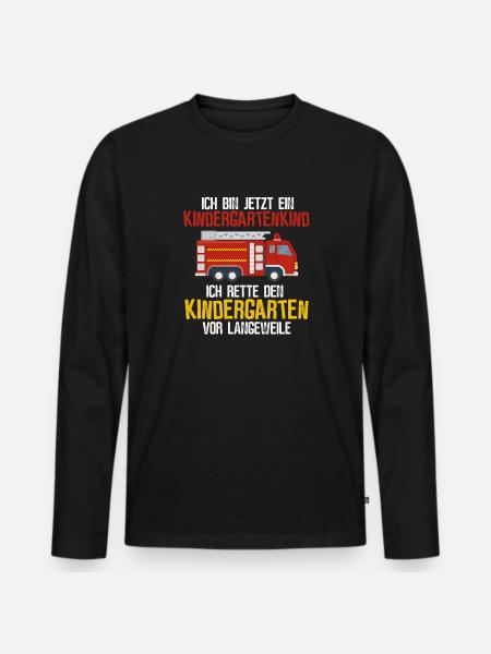 Kindergarten Kind Retter - Männer Premium Bio Langarmshirt - Schwarz