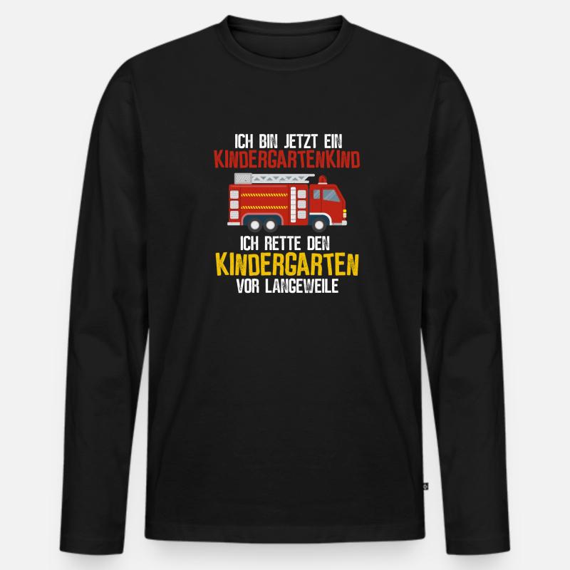 Kindergarten Kind Retter - Männer Premium Bio Langarmshirt - Schwarz