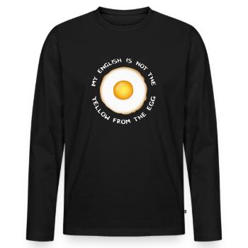 My English - Männer Premium Bio Langarmshirt - Schwarz - Vorne - Nico (187cm)
