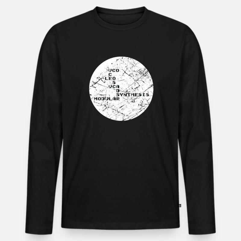 Synthesizer Techno Map - Männer Premium Bio Langarmshirt - Schwarz