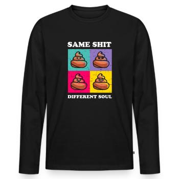 Same Shit Different Soul - Männer Premium Bio Langarmshirt - Schwarz - Vorne - Nico (187cm)