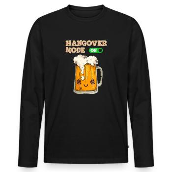 Beer Hangover mode ON - Männer Premium Bio Langarmshirt - Schwarz - Vorne - Nico (187cm)