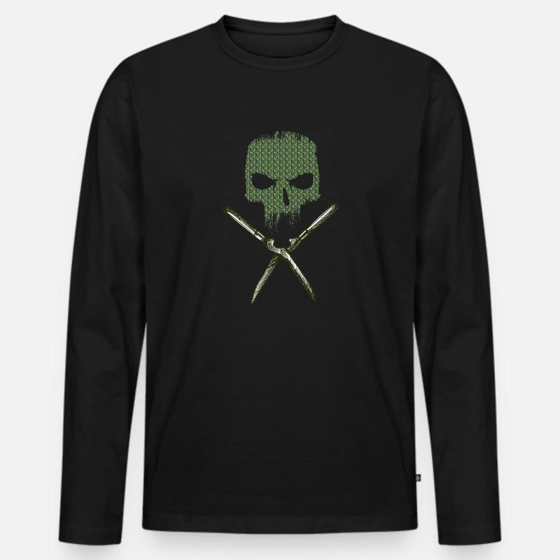 Gärtner Gartenpflege Arbeit - Männer Premium Bio Langarmshirt - Schwarz