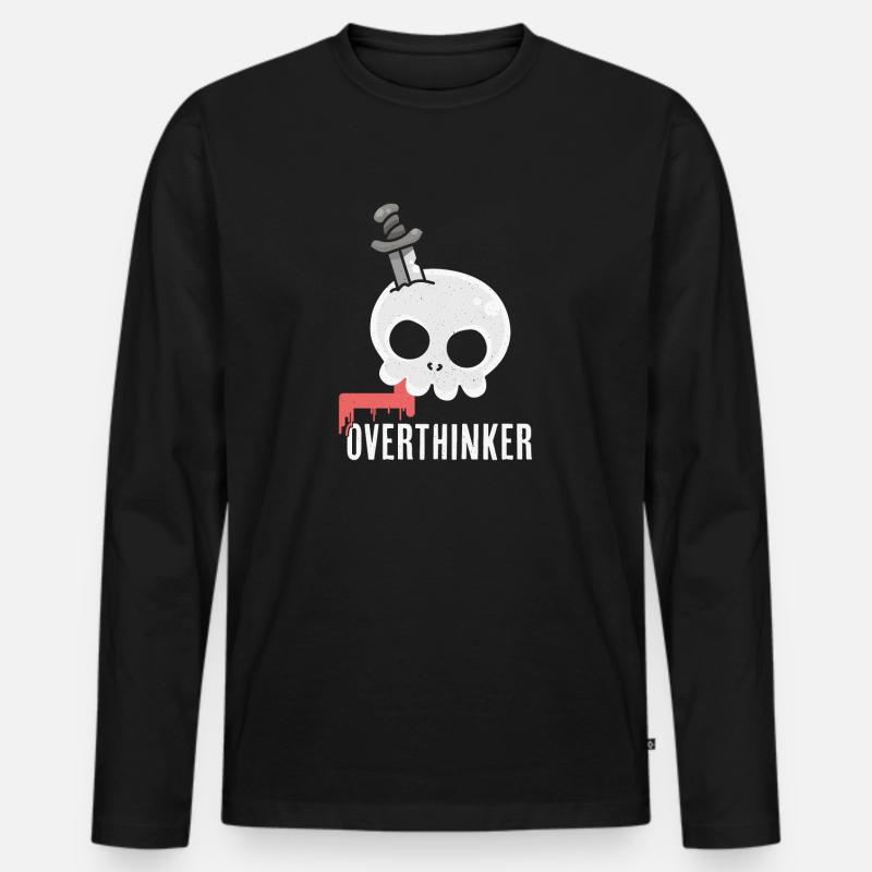 Overthinker - Chaos im Kopf - Männer Premium Bio Langarmshirt - Schwarz