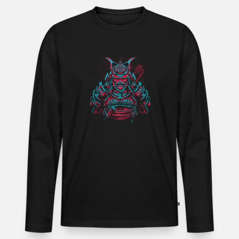 Samurai Krieger Kunst - Männer Premium Bio Langarmshirt - Schwarz