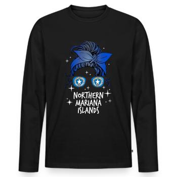 Nördliche Marianen - Männer Premium Bio Langarmshirt - Schwarz - Vorne - Nico (187cm)