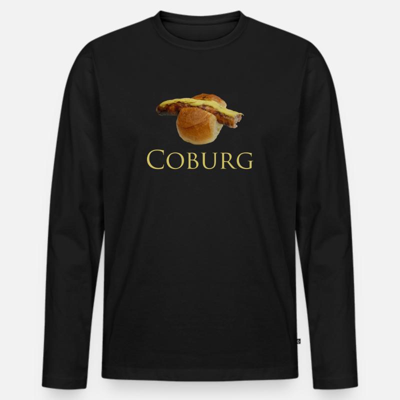 Coburger Bratwurst - Männer Premium Bio Langarmshirt - Schwarz