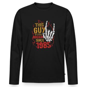 Ce mec fait du rock depuis 1985 Cadeau d’anniversaire - T-shirt manches longues Premium bio Homme - noir - Devant - Nico (187cm)
