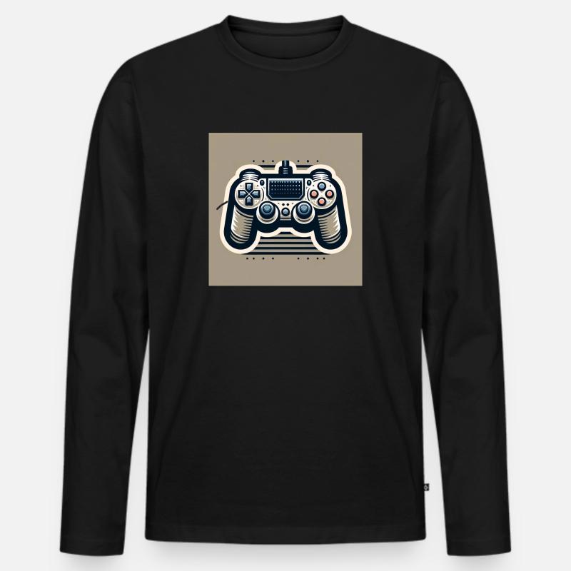 Gaming Controller - Männer Premium Bio Langarmshirt - Schwarz