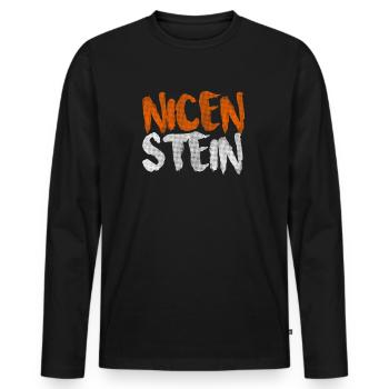 Nicenstein - Männer Premium Bio Langarmshirt - Schwarz - Vorne - Nico (187cm)
