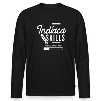 Indiaca Skills for Indiaca Players - Men's Premium Organic Long Sleeve Shirt - black - Front - Nico (187cm)