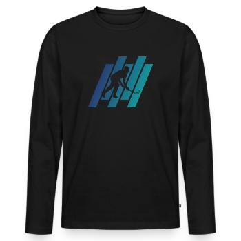 Floorball Floorball Player Floorball Player - Men's Premium Organic Long Sleeve Shirt - black - Front - Nico (187cm)