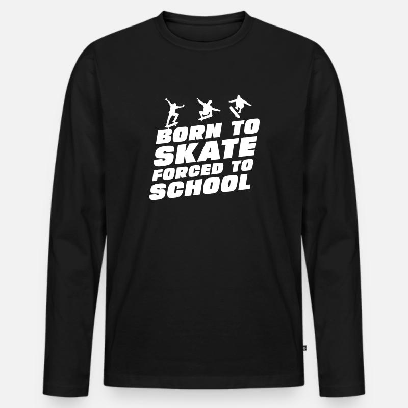 Lustiger Skateboarding-Spruch - Männer Premium Bio Langarmshirt - Schwarz