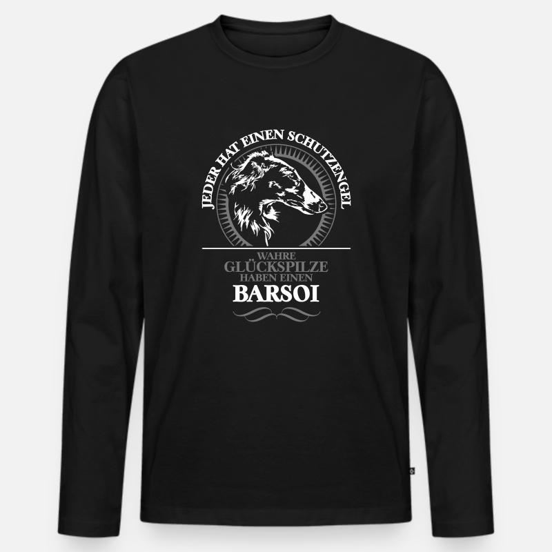 BARSOI Schutzengel Hundespruch Wilsigns Hunde Hund - Männer Premium Bio Langarmshirt - Schwarz