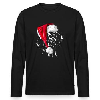 Bonnet de Noël MAGYAR VIZSLA Le cadeau de Wilsign - T-shirt manches longues Premium bio Homme - noir - Devant - Nico (187cm)