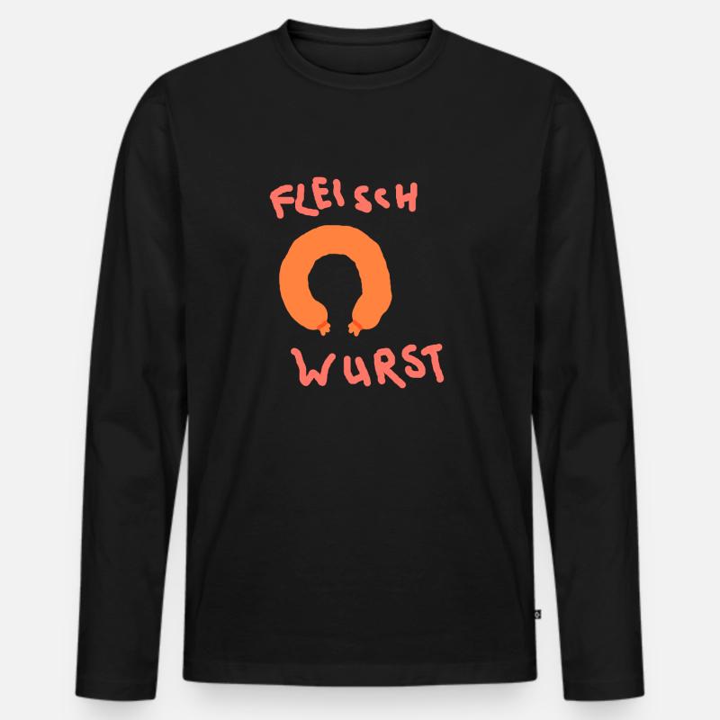 Fleischwurst - Männer Premium Bio Langarmshirt - Schwarz