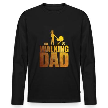 The walking dad - T-shirt manches longues Premium bio Homme - noir - Devant - Nico (187cm)
