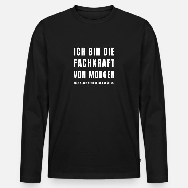 Studium, Karriere, Beruf, Job, Arbeit, Spruch - Männer Premium Bio Langarmshirt - Schwarz