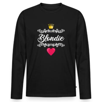 Blondie Brownie - Männer Premium Bio Langarmshirt - Schwarz - Vorne - Nico (187cm)