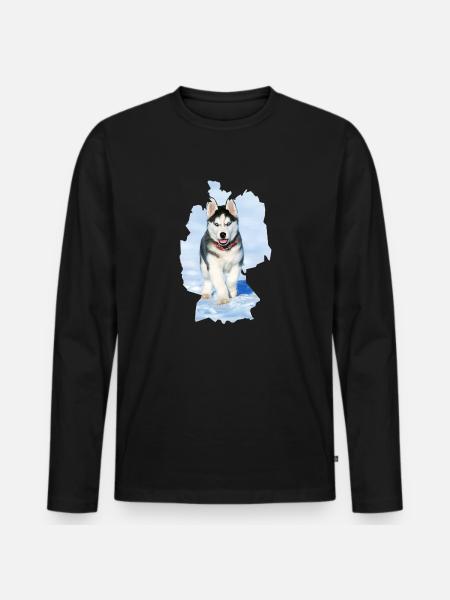 Dog Husky, Dog Husky, Germany - Men's Premium Organic Long Sleeve Shirt - black