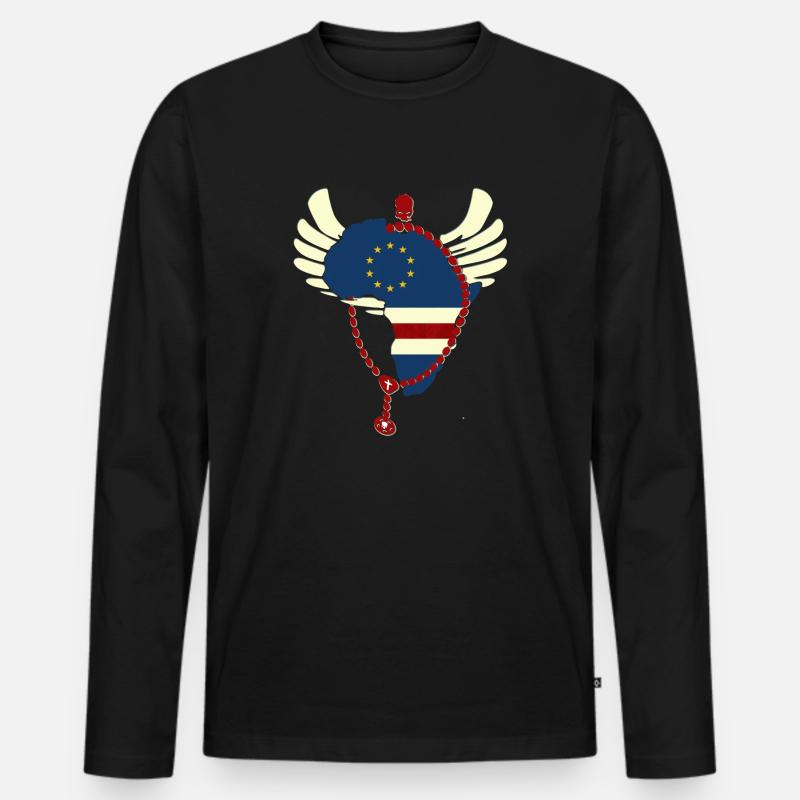 Cabo Verde - Männer Premium Bio Langarmshirt - Schwarz