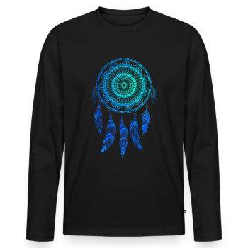 Dream Catcher - Men's Premium Organic Long Sleeve Shirt - black - Front - Nico (187cm)