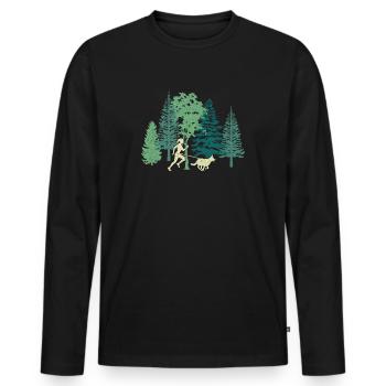 Course de canicross de cross-country avec chien Coureur de Canicross - T-shirt manches longues Premium bio Homme - noir - Devant - Nico (187cm)