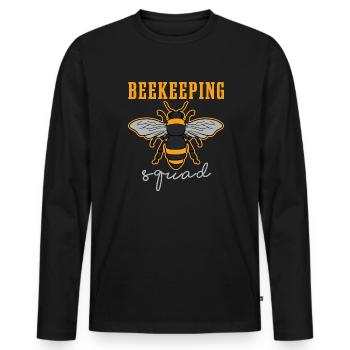 Citation ironique de Bee Keeper - T-shirt manches longues Premium bio Homme - noir - Devant - Nico (187cm)