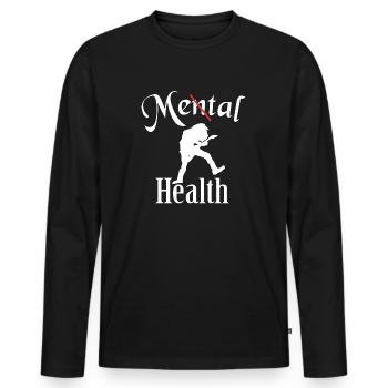 Metal health - Men's Premium Organic Long Sleeve Shirt - black - Front - Nico (187cm)