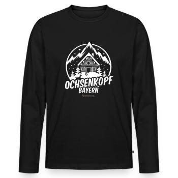 Ochsenkopf Bayern Skigebiet - Männer Premium Bio Langarmshirt - Schwarz - Vorne - Nico (187cm)