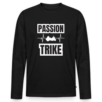 passion trike - T-shirt manches longues Premium bio Homme - noir - Devant - Nico (187cm)