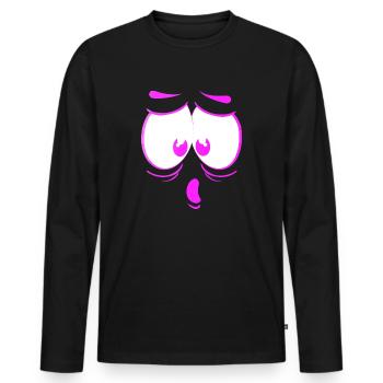 crazy face happy cartoon happy face cartoon - Men's Premium Organic Long Sleeve Shirt - black - Front - Nico (187cm)