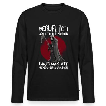 Professionnellement, je voulais faire des gens Grim Reaper - T-shirt manches longues Premium bio Homme - noir - Devant - Nico (187cm)