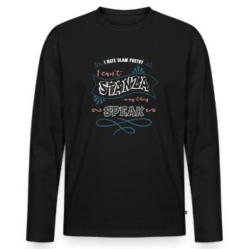 Literary Quotes Comics Quote Animal Books and Cats - Men's Premium Organic Long Sleeve Shirt - black - Front - Nico (187cm)