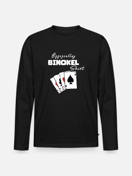 Binokel Offizielles Shirt - Männer Premium Bio Langarmshirt - Schwarz