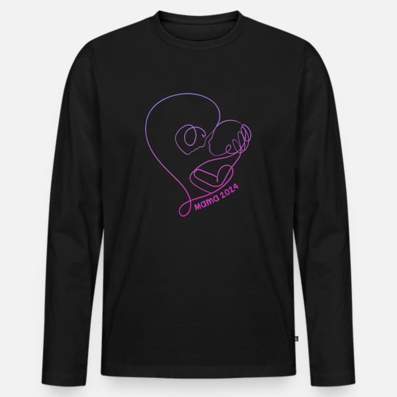 Mama 2024 - Männer Premium Bio Langarmshirt - Schwarz