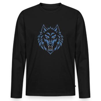 Loup 2024 03 - T-shirt manches longues Premium bio Homme - noir - Devant - Nico (187cm)
