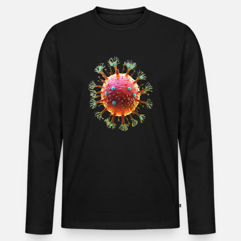 Virus - Männer Premium Bio Langarmshirt - Schwarz