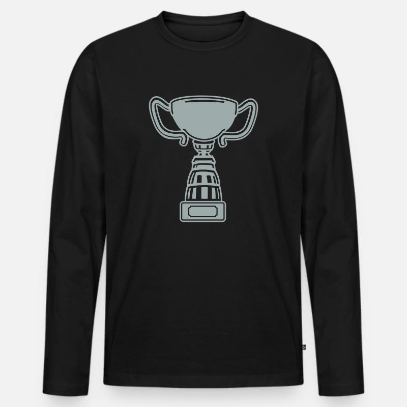 pokal - Männer Premium Bio Langarmshirt - Schwarz