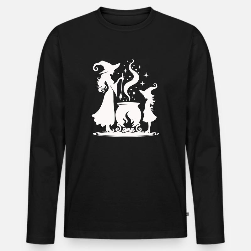 Hexe Hexenkessel - Männer Premium Bio Langarmshirt - Schwarz