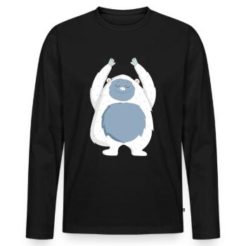 yeti - Men's Premium Organic Long Sleeve Shirt - black - Front - Nico (187cm)