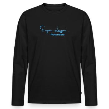 Super Lagoon Polynesia Gift Personalized Souvenir - Men's Premium Organic Long Sleeve Shirt - black - Front - Nico (187cm)