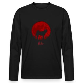 Akita, cadeau, t-shirt Akita, Akita Inu - T-shirt manches longues Premium bio Homme - noir - Devant - Nico (187cm)