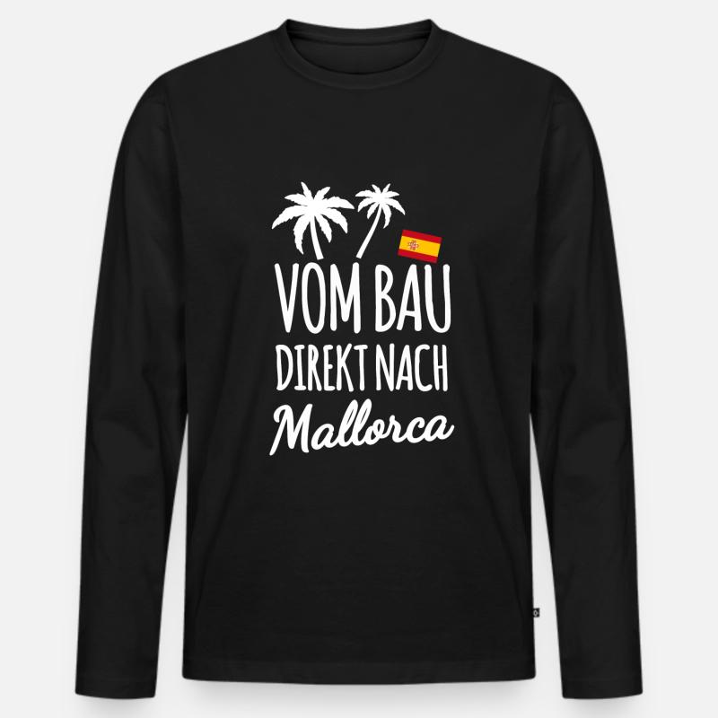 Bauarbeiter in Mallorca - Männer Premium Bio Langarmshirt - Schwarz