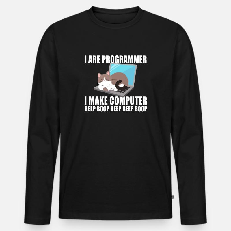 Ich bin Programmierer - Männer Premium Bio Langarmshirt - Schwarz