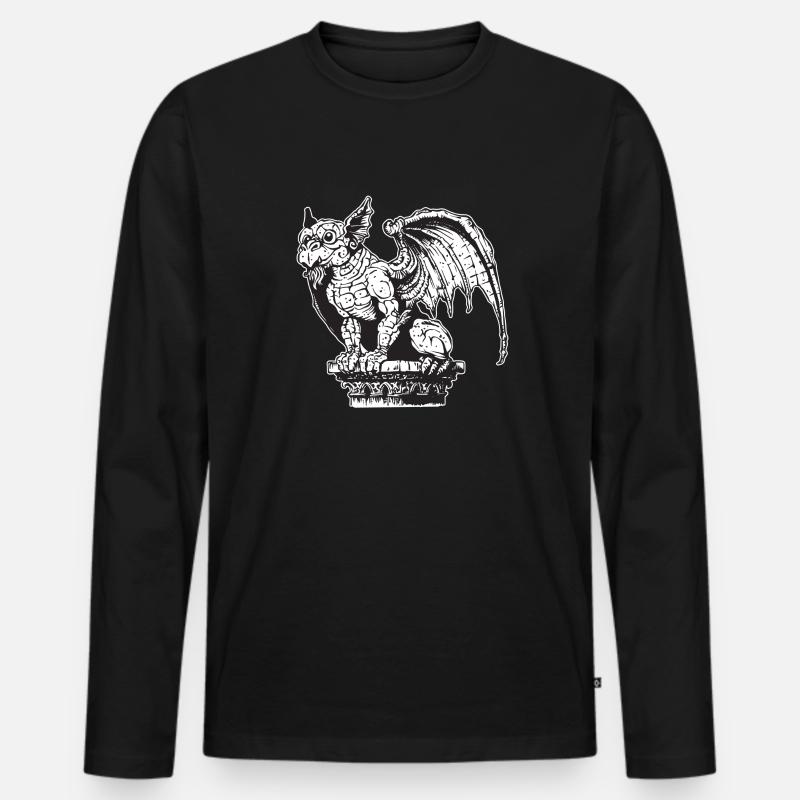 Wasserspeier - Männer Premium Bio Langarmshirt - Schwarz