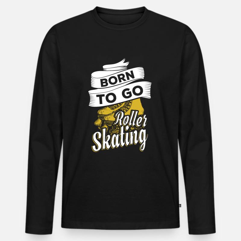 Rollschuhe - Männer Premium Bio Langarmshirt - Schwarz