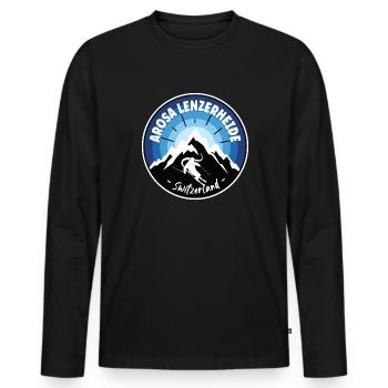 Ski Arosa Lenzerheide Switzerland Blue - Men's Premium Organic Long Sleeve Shirt - black - Front - Nico (187cm)