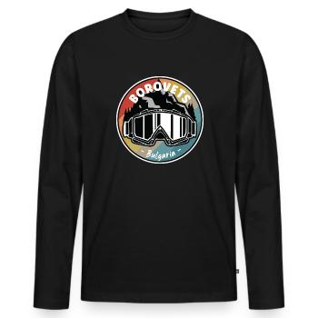Ski à Borovets Bulgarie - T-shirt manches longues Premium bio Homme - noir - Devant - Nico (187cm)