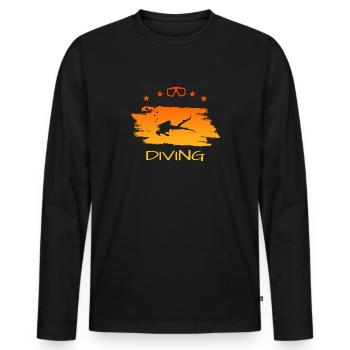 tauchen, diving - Männer Premium Bio Langarmshirt - Schwarz - Vorne - Nico (187cm)